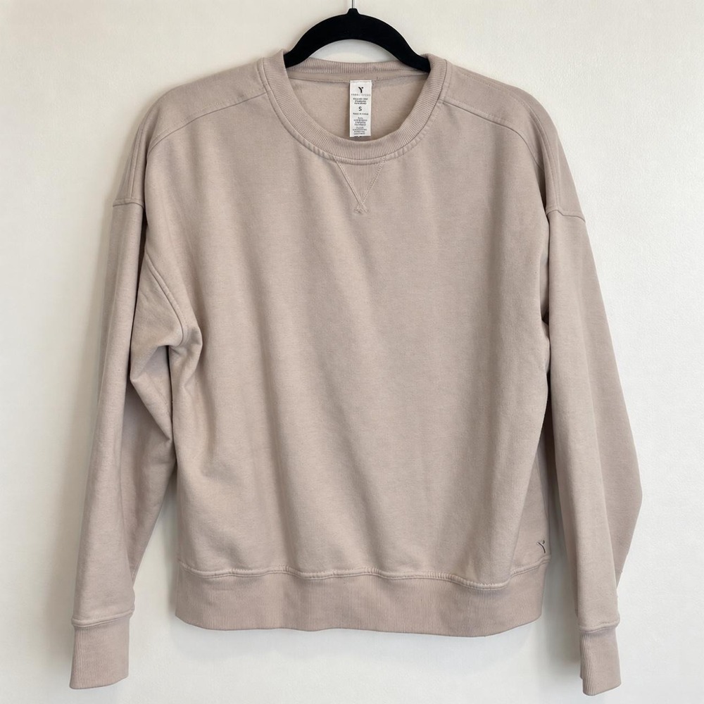 Yogalicious Taupe Dreamease Crewneck Sweatshirt — Small